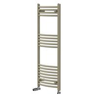 HANDTUCHHEIZKÖRPER 500 x 1200 mm Beige mit Thermostatventil Badheizkörper gebogen mit Seitenanschluss - Beige, Metall (50/120/3cm) - LuxeBath