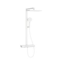 ÜBERKOPFBRAUSESET mit Brausethermostat Weiß 105/40,1/57,3 cm - Weiß, Metall (43.7/112.2/62.5cm) - EMKE