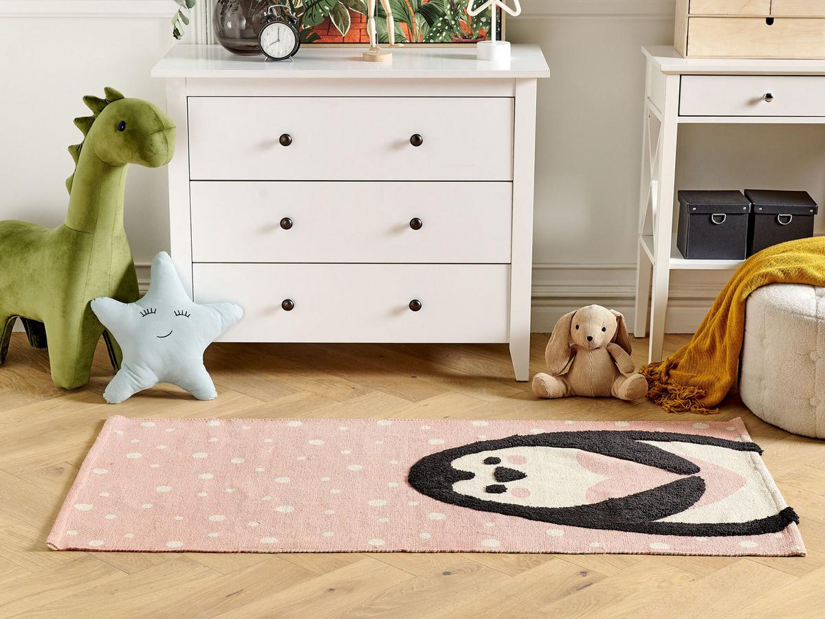 KURZFLOR-KINDERTEPPICH Pengkol 150/80 cm - Pink, Textil (80/150cm) - Beliani