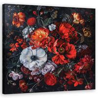 WANDBILD blumen blätter rosen - Multicolor, Textil (30/30cm) - Feeby