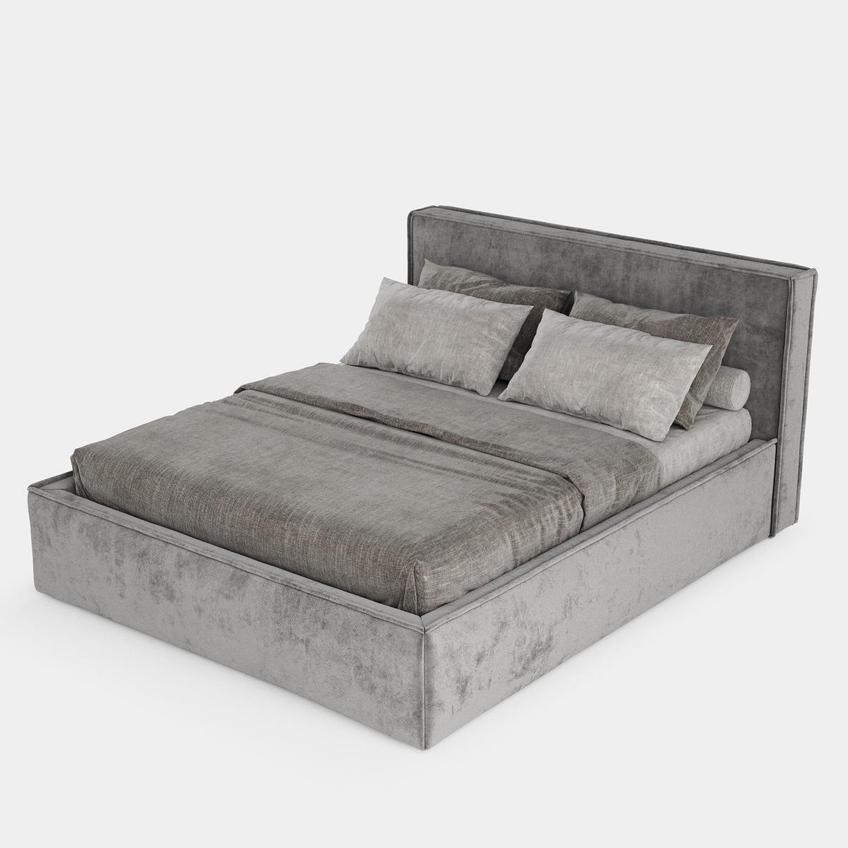 POLSTERBETT Sato mit Stauraum 140/200 cm Stahl im Terra NW Stoff - Dunkelgrau/Schwarz, Holz/Holzwerkstoff (140/200cm) - AltaBeds