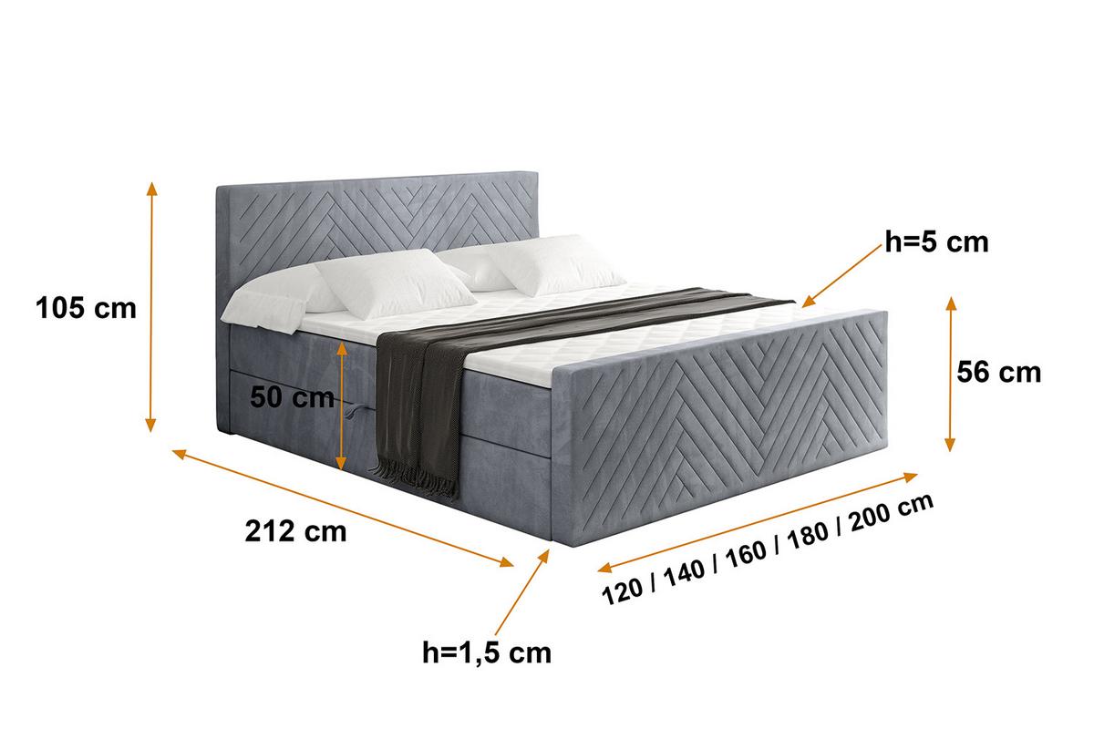 BOXBETT mit Matratze und Lattenrost - VEXA-Z - 120x200 - Grau Casablanca - Grau, Holzwerkstoff (120/200cm) - ALTDECOR