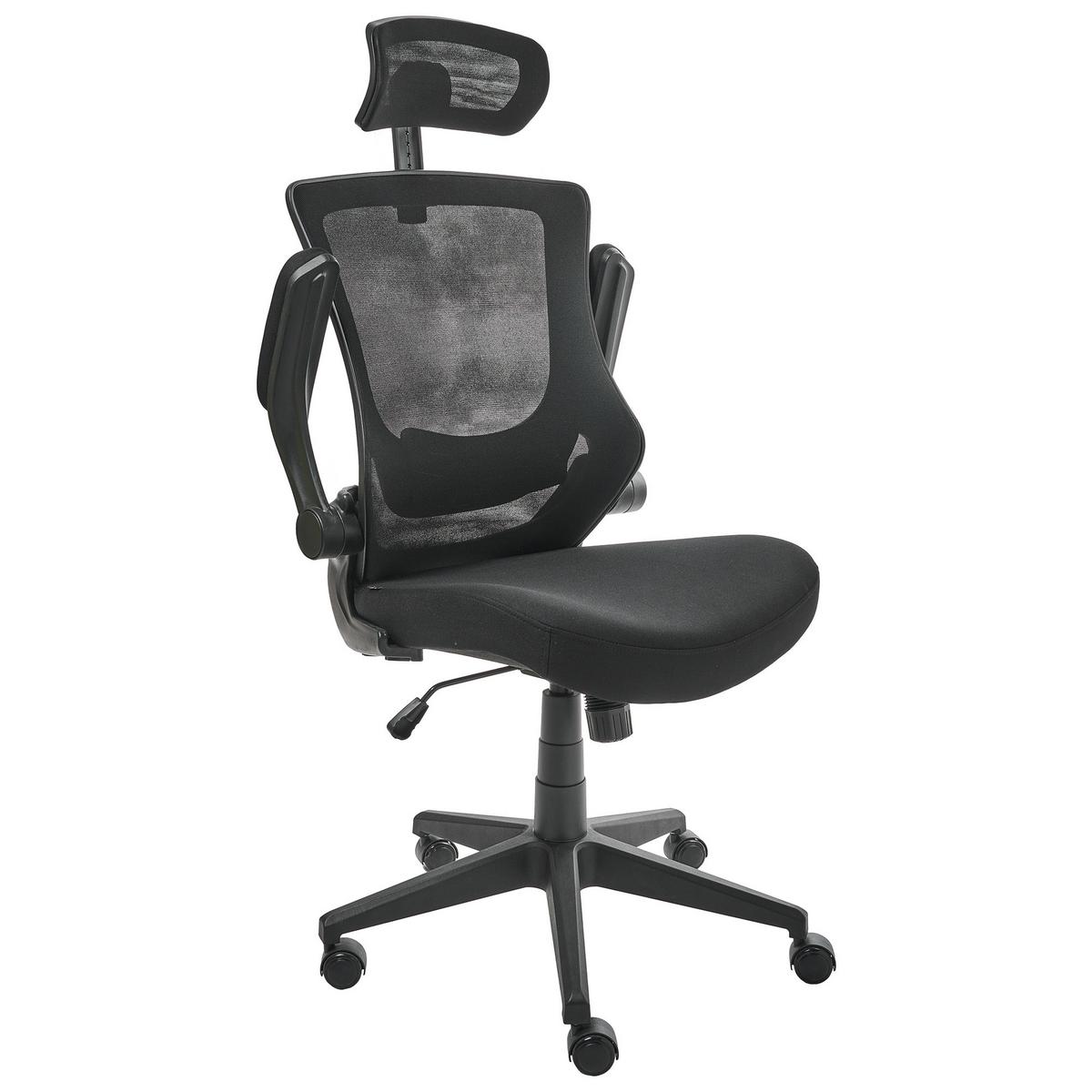 BÜROSTUHL Schwarz Paladin - Schwarz, Textil (52/96/56cm) - Beliani