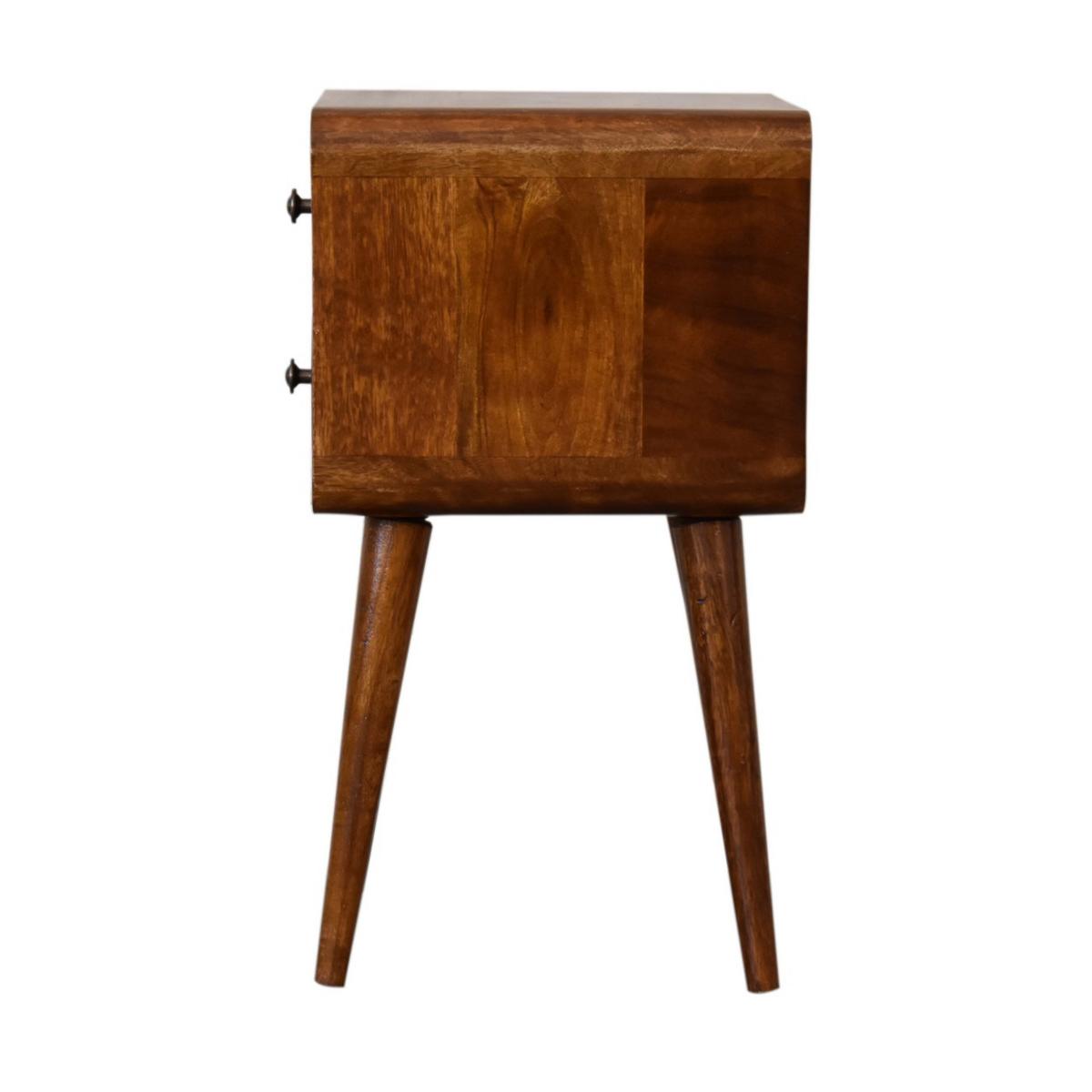 NACHTTISCH aus Massivholz - Messingfarben/Braun, Holz/Metall (30/55/30cm) - Artisan Furniture