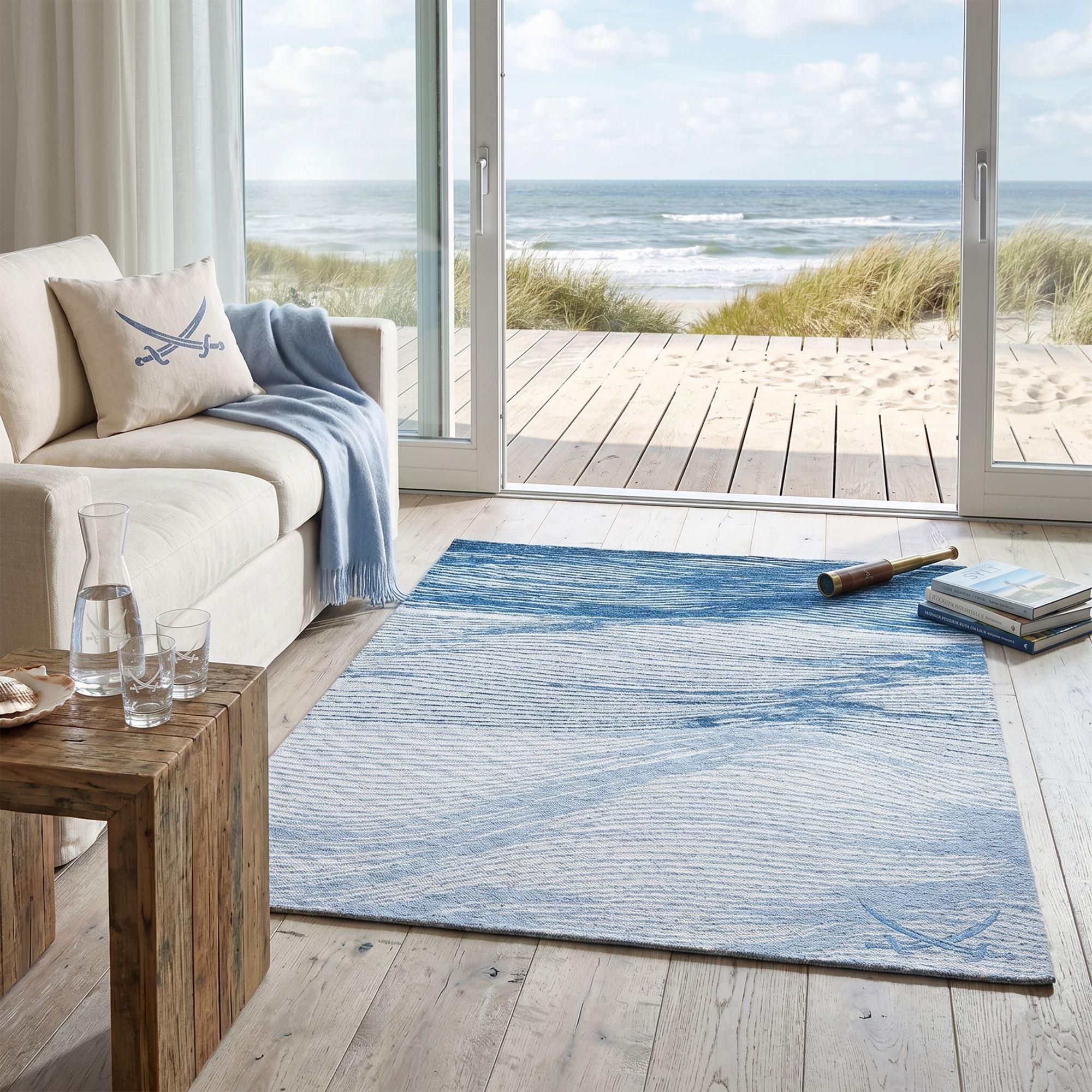 FLACHWEBTEPPICH Keitum 160x230 cm - Blau, Textil (160/160cm) - Sansibar SYLT