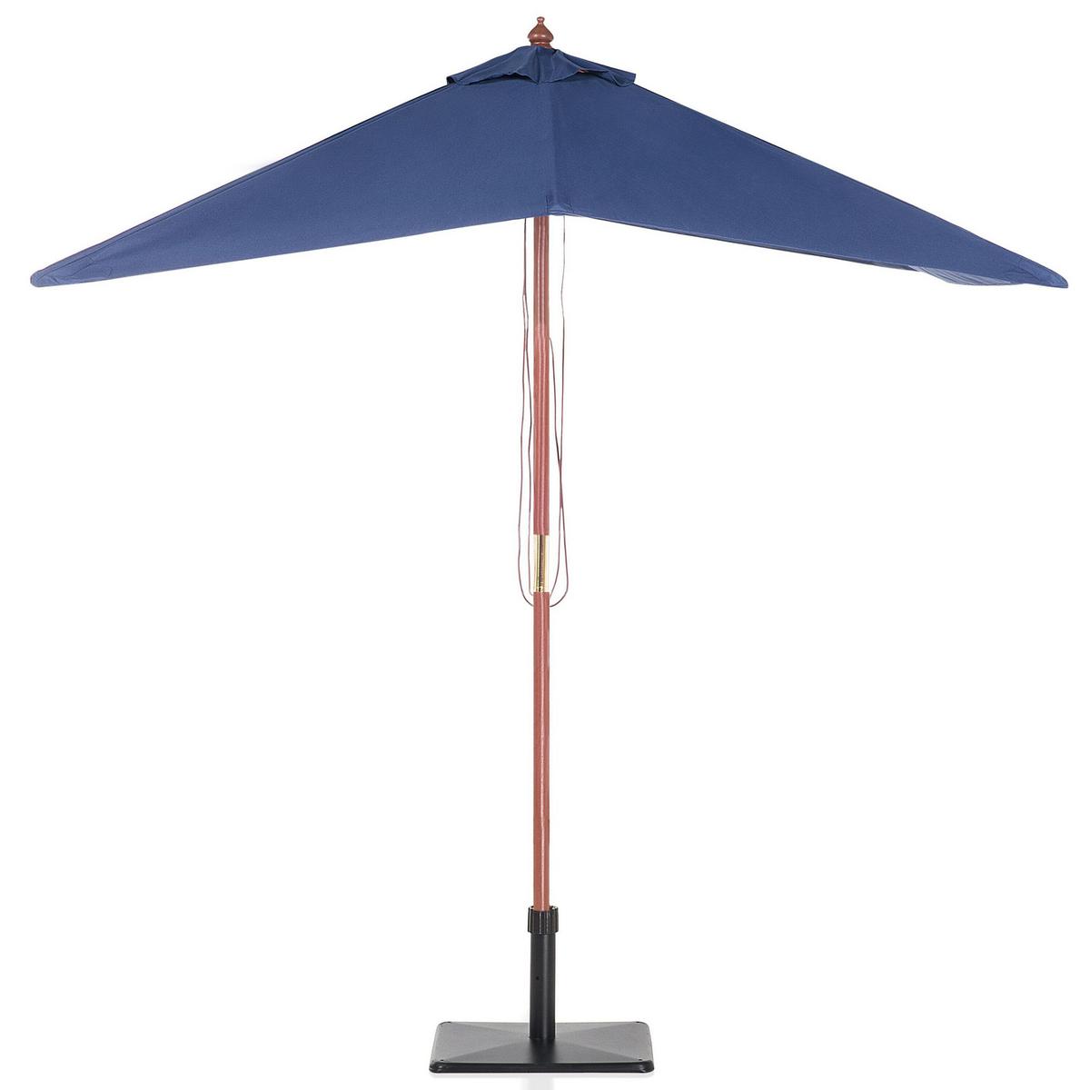 SONNENSCHIRM marineblau 195/144/244 cm Flamenco - Blau/Dunkelbraun, Textil (195/144cm) - Beliani