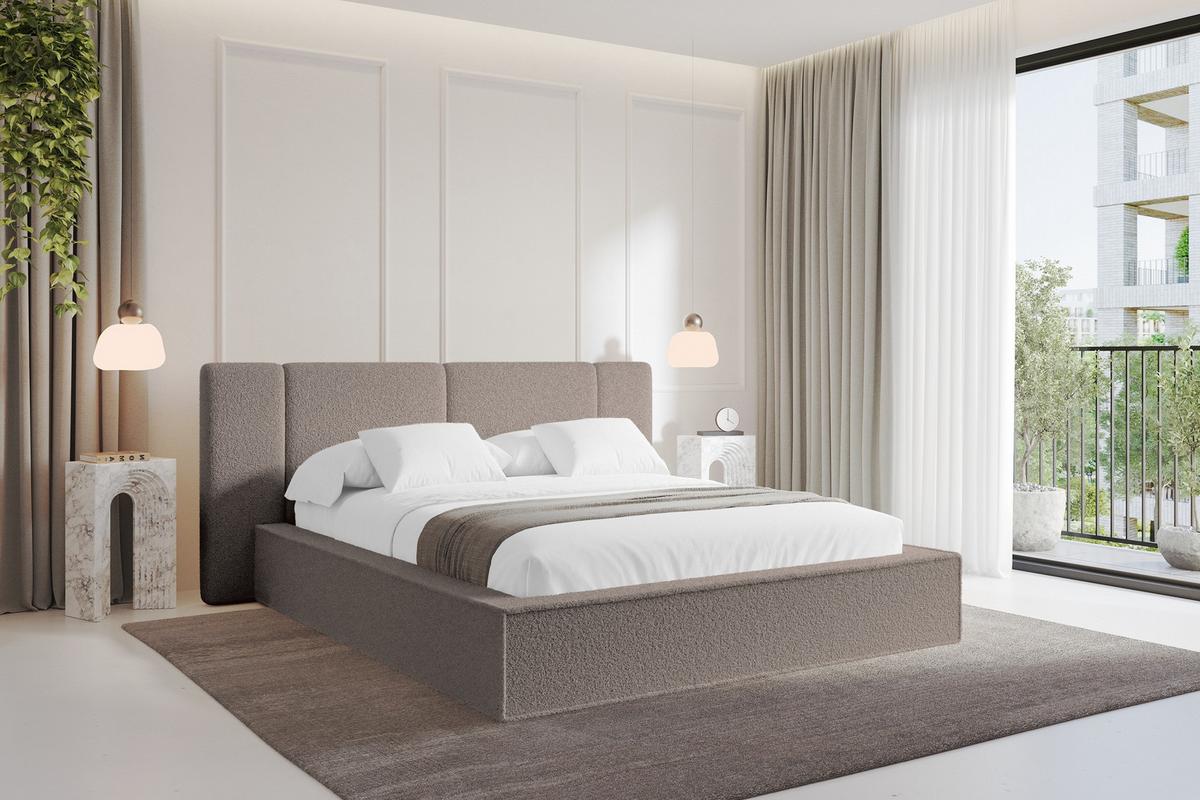 POLSTERBETT mit Bettkasten und Lattenrost, Bett mit Matratze H3/H4 - RIVO 120x200 Braun - Braun, Holzwerkstoff/Textil (120/200cm) - ALTDECOR