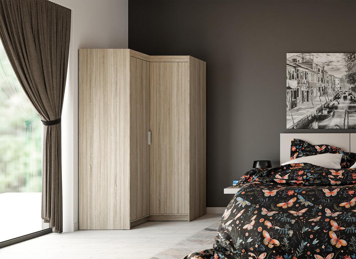 ECKSCHRANK Storicos Sonoma Eiche 97,8/190,5/97,8 cm – Modern, ideal für Ecken - Sonoma Eiche, Holzwerkstoff/Kunststoff (97.8/190.5/97.8cm) - AX Living