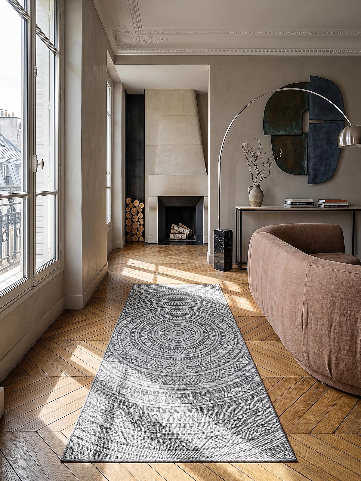 TEPPICHLÄUFER Orientalisch BORNO Polypropylen Anthrazit 80 x 150 cm - Anthrazit, Textil (80/150cm) - KADIMA DESIGN