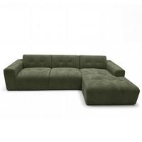 ECKSOFA L Form Corlu Grün 310/165/78 cm – stilvolle kleine Eckcouch Rechts - Schwarz/Grün, Kunststoff/Textil (165/310cm) - AX Living
