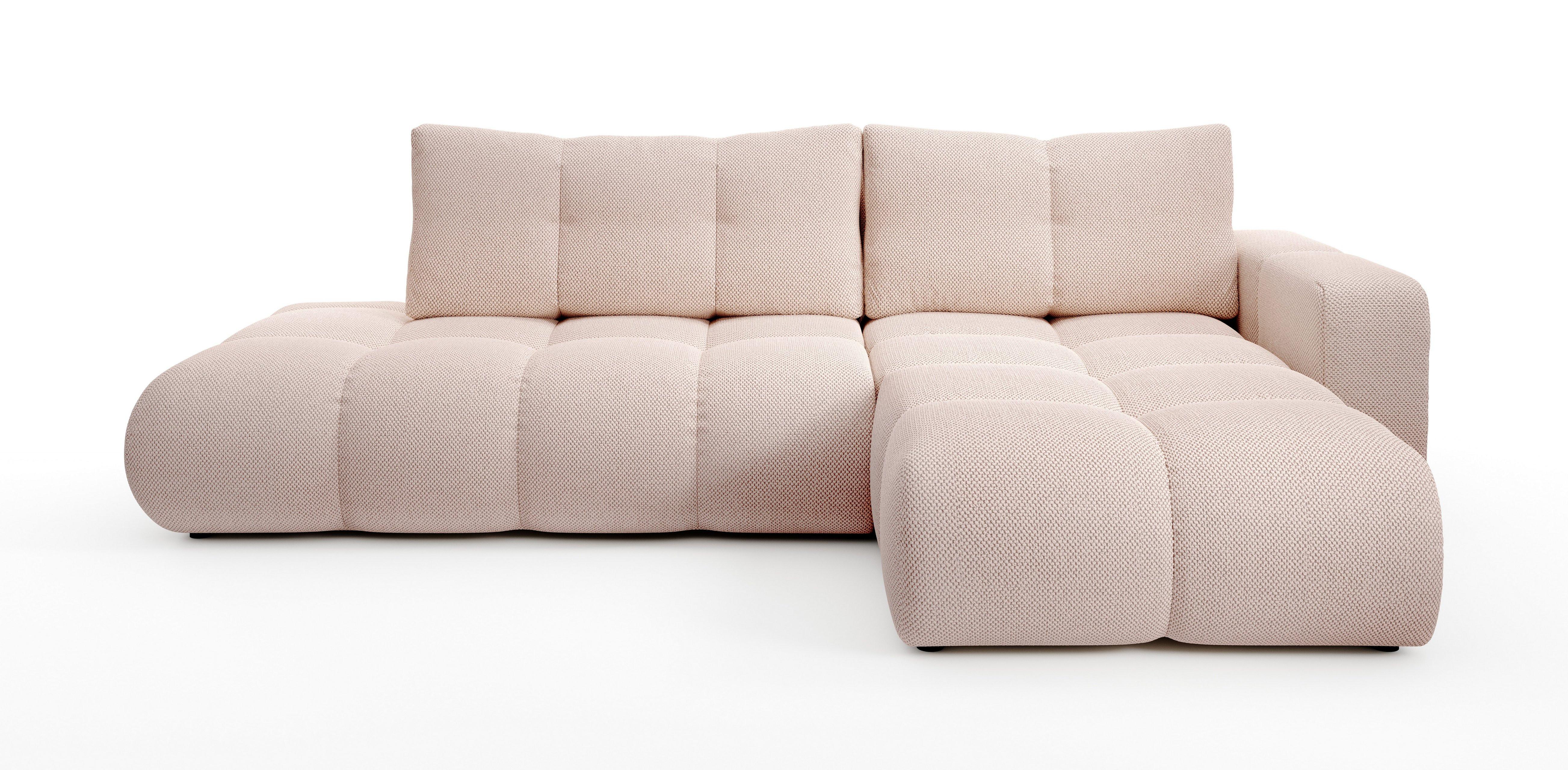 ECKSOFA DUCA R-S Orange Jersey mit Schlaffunktion - Orange, Holz (266.5/266.5cm) - MASSENO