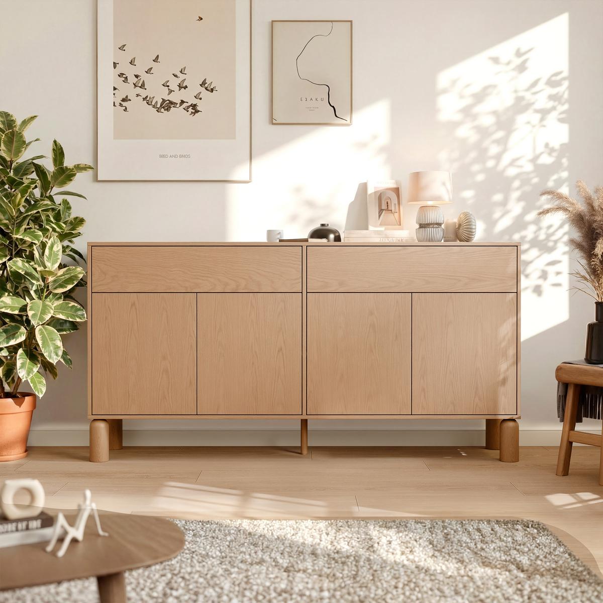 KOMMODE SENA mit Schubladen - Naturfarben, Holzwerkstoff (180/91.6/40.6cm) - Idohome