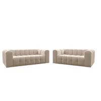 SOFASET Solvie 2-3 In Tiffani - Beige, Holzwerkstoff/Textil (230/75/106cm) - Fun Möbel