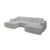 WOHNLANDSCHAFT IREA-U1 - 301x165x80 cm Hellgrau - Hellgrau, Holzwerkstoff/Textil (301/80/165cm) - ALTDECOR