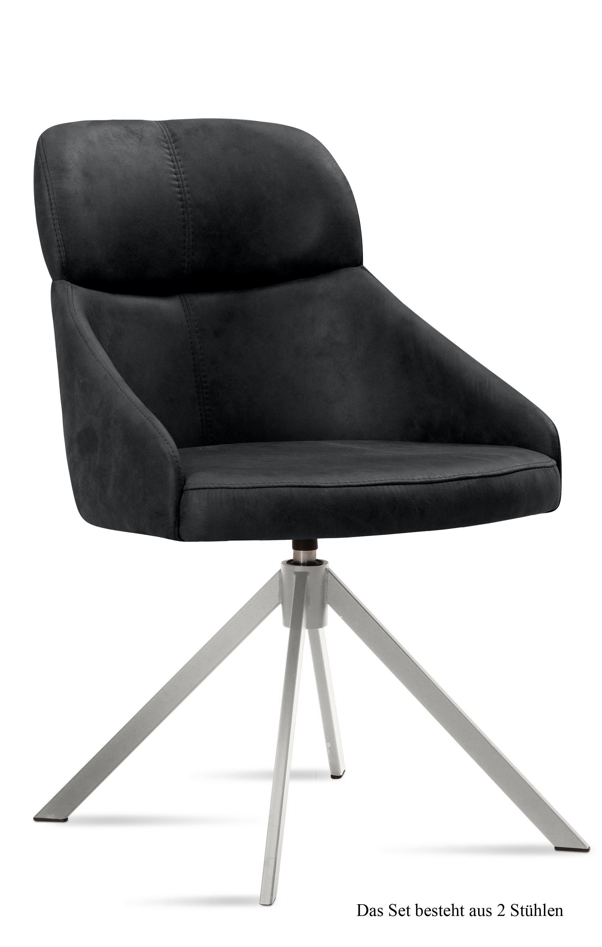 ESSZIMMERSTUHL drehbar (2er-Set) Deeanne 52x82x63 Edelstahl/Anthrazit - Edelstahlfarben/Anthrazit, Kunststoff (63/82/52cm) - 58aufmkessel