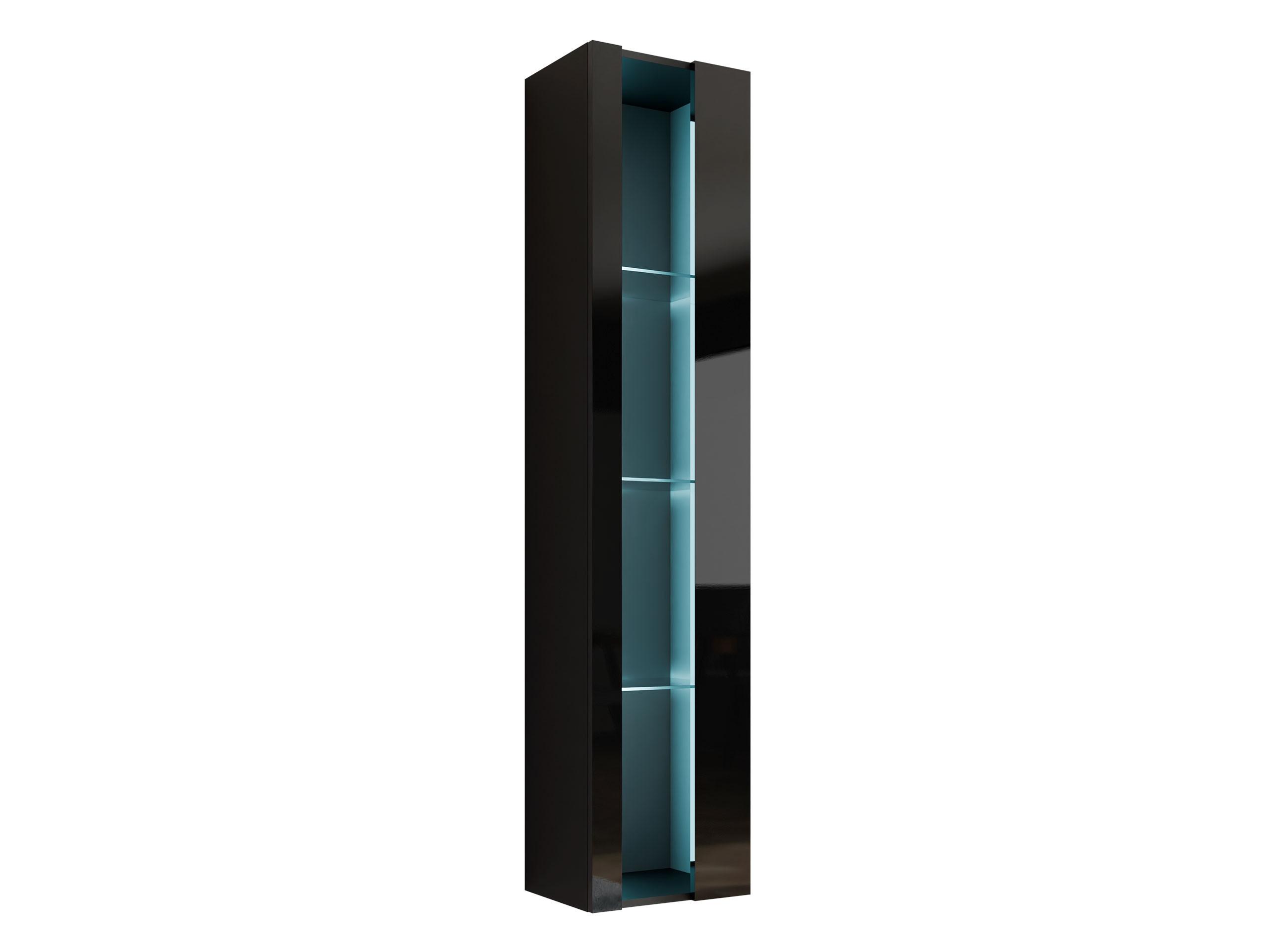 HÄNGEVITRINE 180 Vigo New - Schwarz Hochglanz/Schwarz, Holzwerkstoff (40/180/30cm) - MIRJAN24