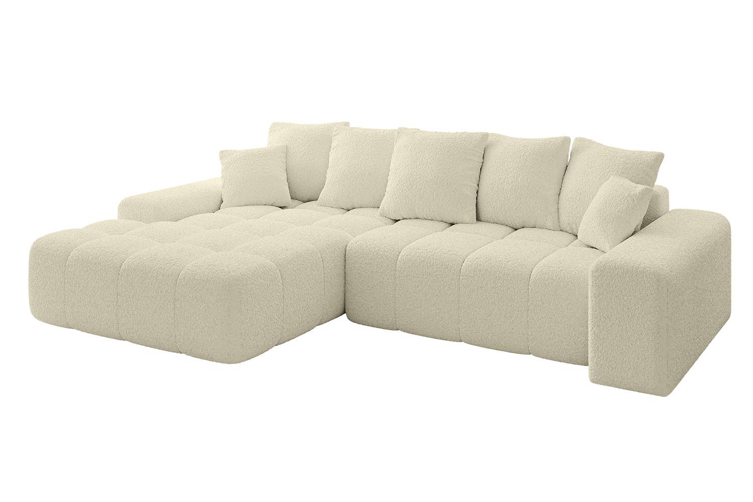 ECKSOFA Ottomane Links ENSI-L - 267x164x69 cm Creme - Hellbraun/Creme, Holzwerkstoff/Kunststoff (267/164cm) - ALTDECOR