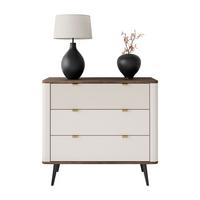 KOMMODE für das Wohnzimmer AUTUMN 3S auf hohen Beinen, Kaschmir / Nussbaum - Beige/Braun, Holzwerkstoff (90/82/40cm) - Lookway