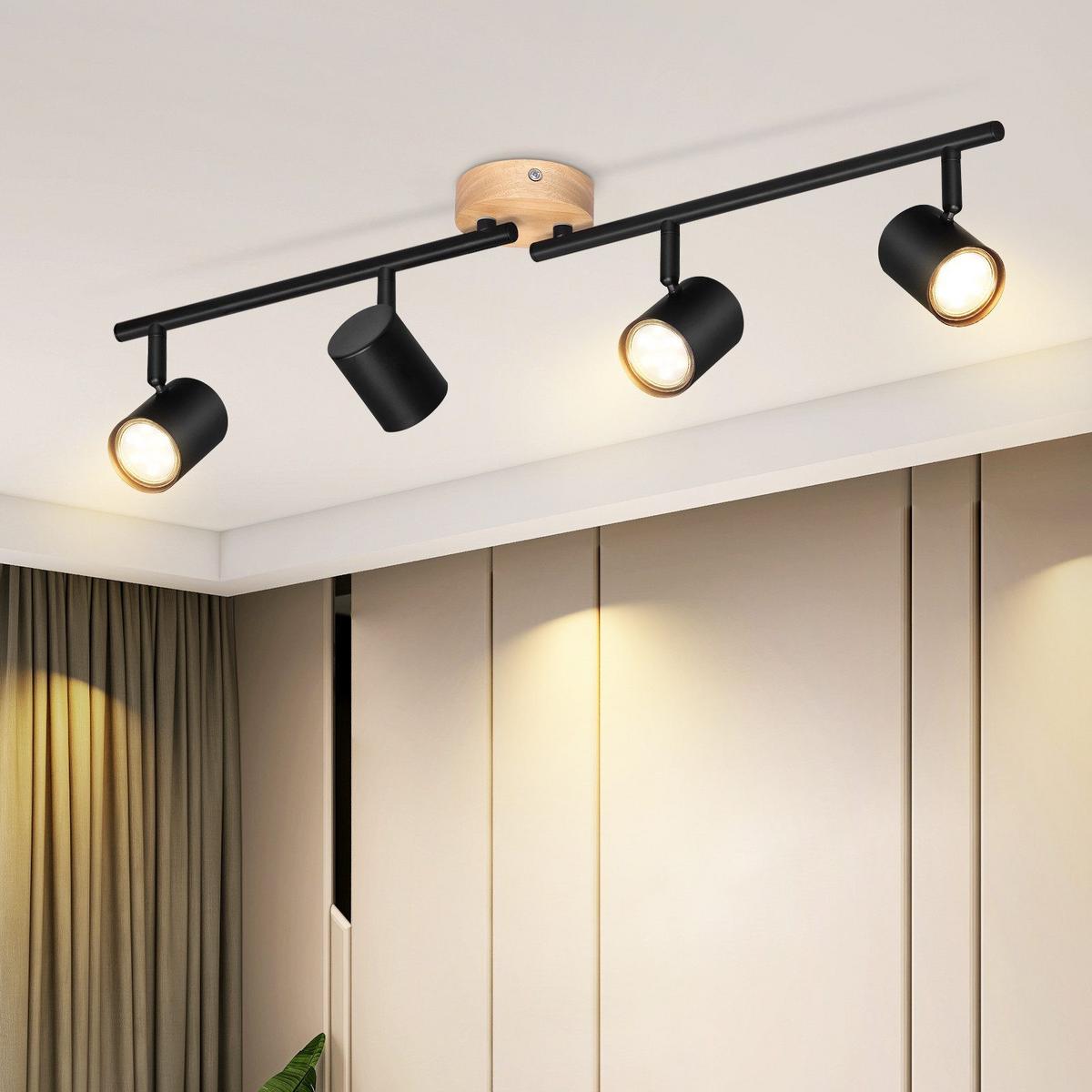 DECKENSTRAHLER Hersfeld 4-flammig 71/6.5/16.5 cm - Schwarz, Metall (71/6.5/16.5cm) - Nettlife