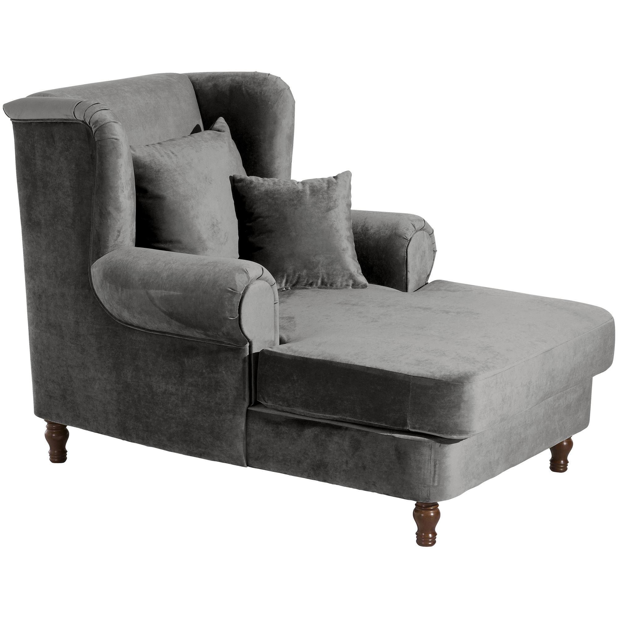 SESSEL XXL inkl. Kissen Karley Samtvelours grau - Grau, Kunststoff (103/103/149cm) - 58aufmkessel