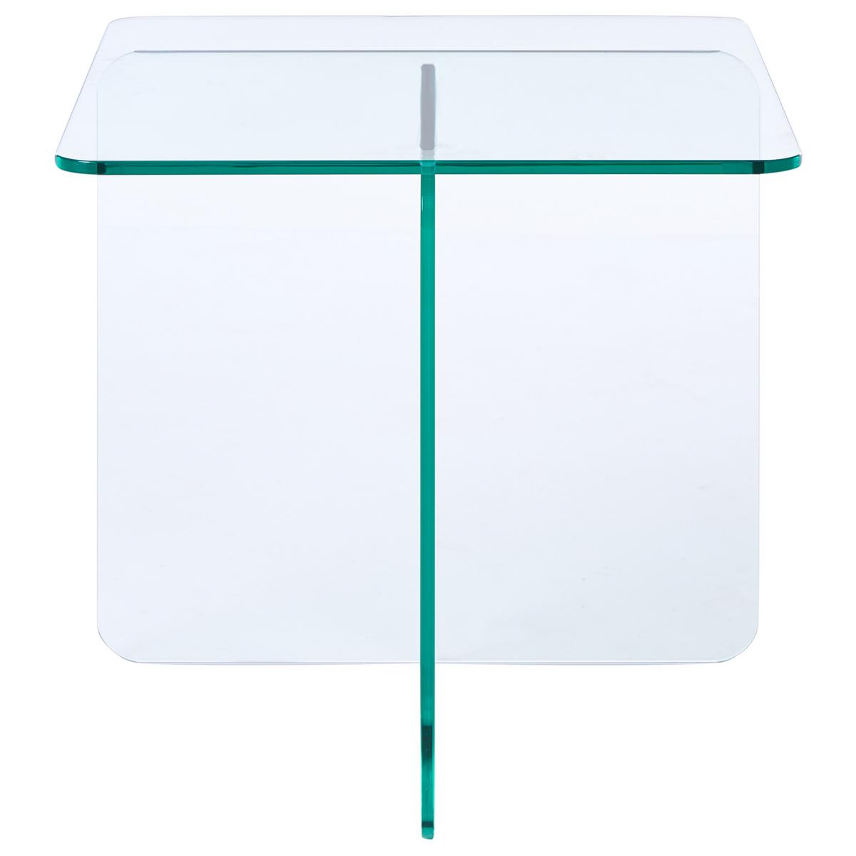 BEISTELLTISCH Sicherheitsglas Transparent Amisk - Transparent, Glas (50/50/46cm) - Beliani