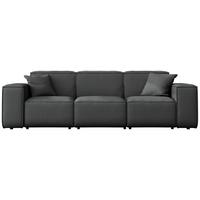 GARTENSOFA Lorento Outdoor 3-Sitzer, Dunkelgrau Kunstleder 251/73/92 cm - Dunkelgrau, Textil (251/73/92cm) - WFL GROUP