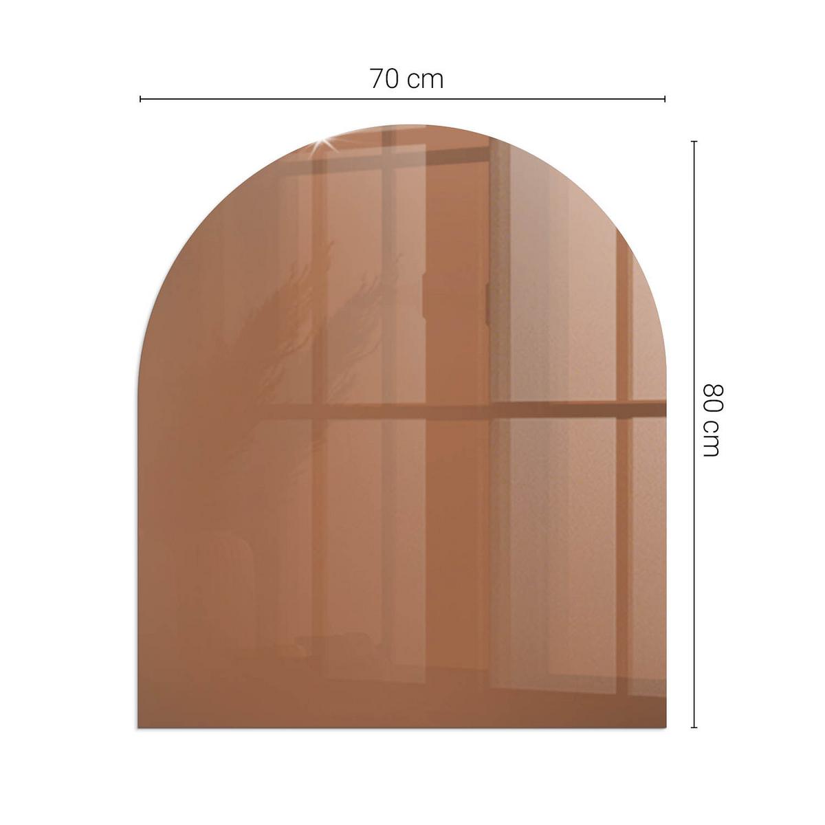 GLASPLATTE für Kamin 80x70 cm - Braun, Glas (80/70/0.4cm) - TULUP