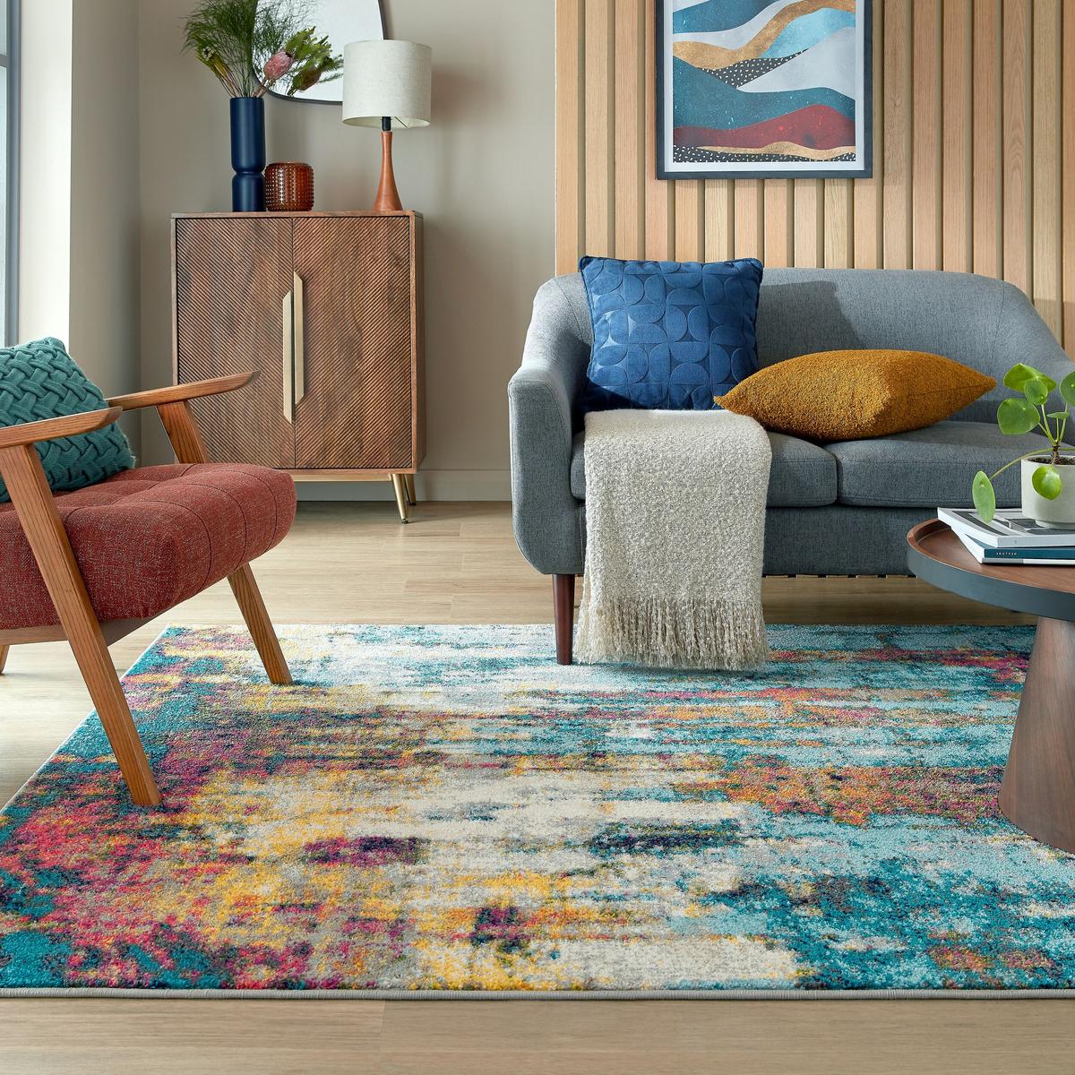 TEPPICH FAL, abstrakt, Bunt, 120 x 170 cm - Multicolor, Textil (170/120cm) - KADIMA DESIGN