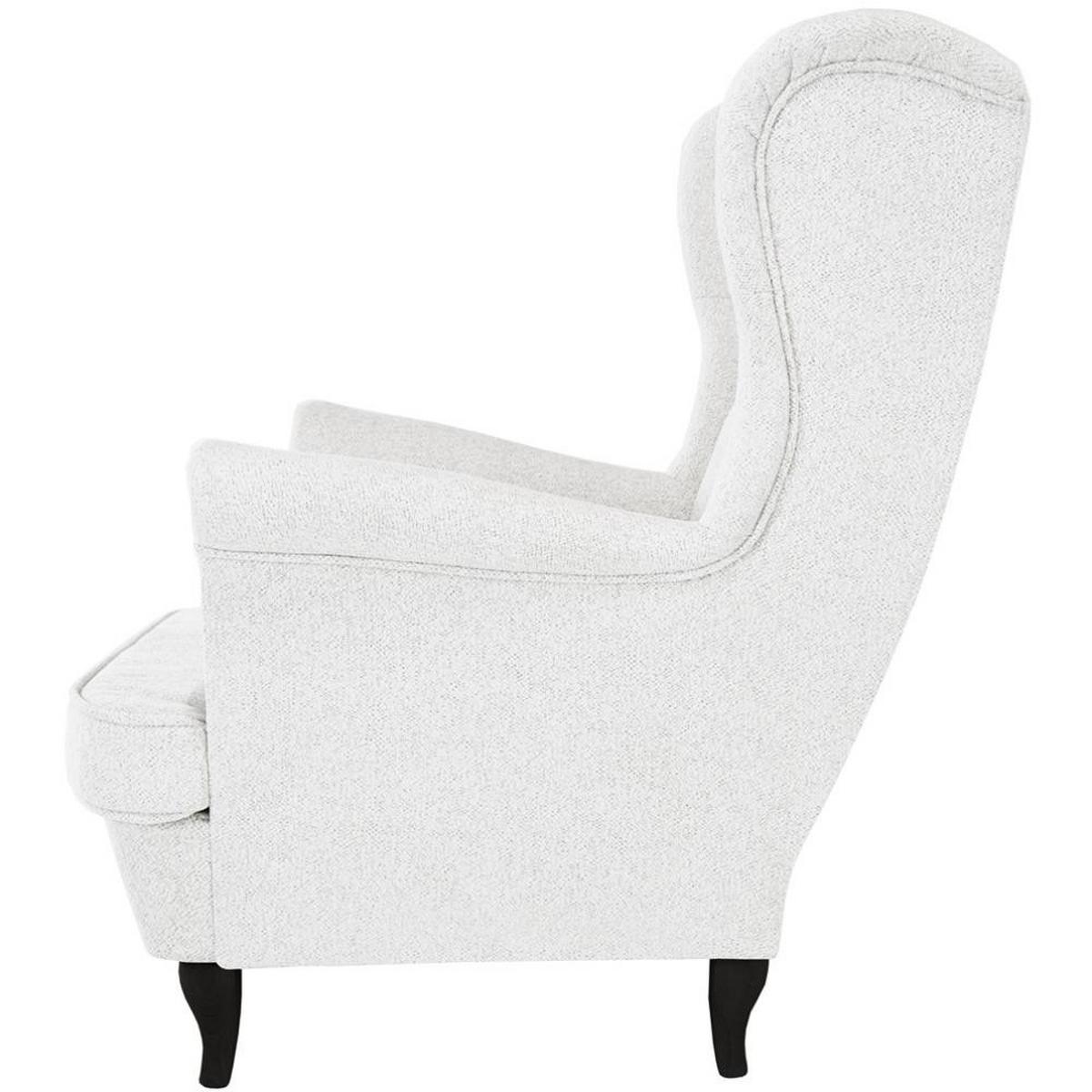 CHESTERFIELD-SESSEL Falco beige mit Wenge Holzbeinen - Creme, Holz/Textil (82/102/92cm) - Beautysofa