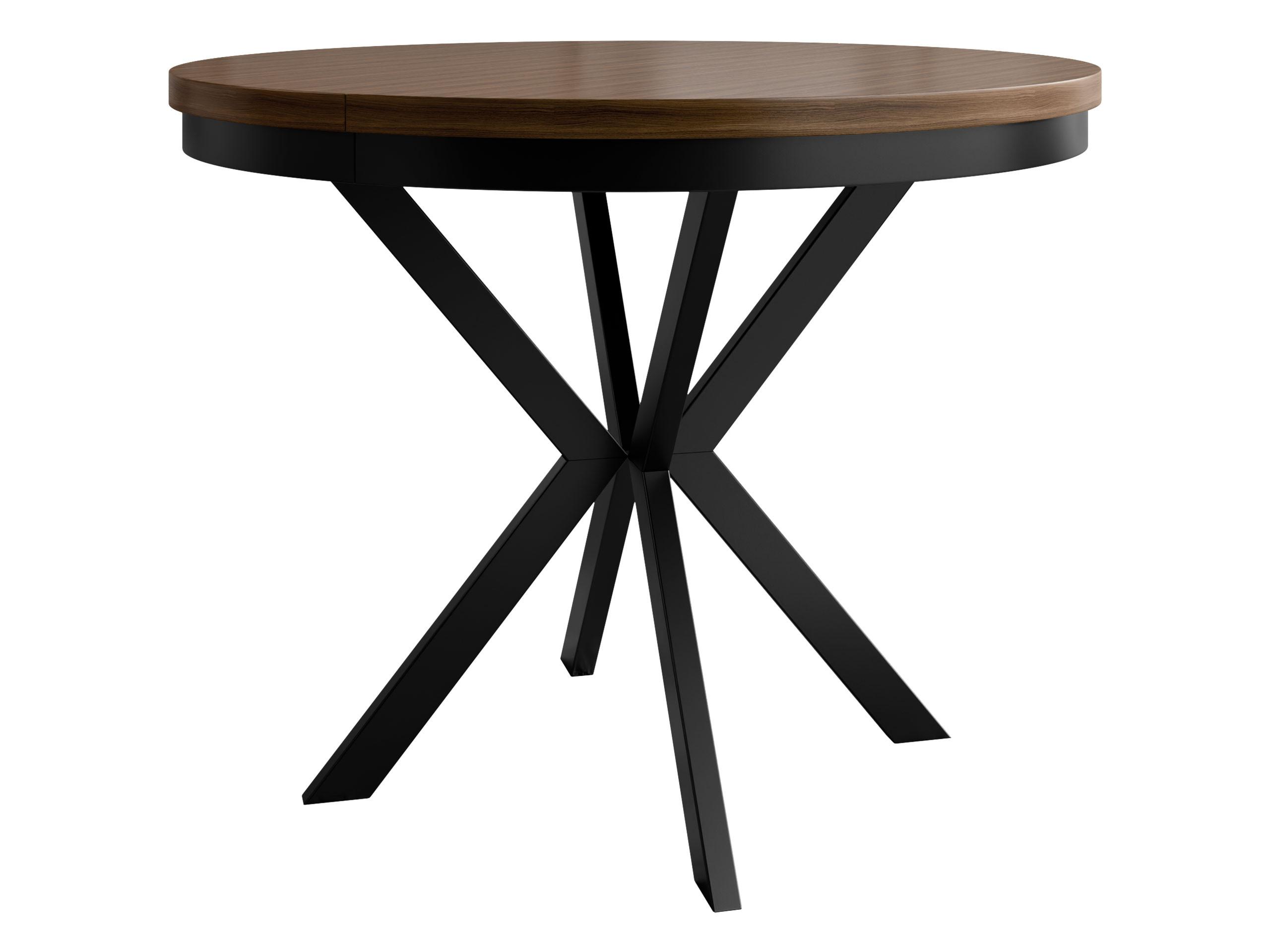 ESSTISCH ausziehbar Edder 120 - Nussbaumfarben/Schwarz, Holzwerkstoff/Metall (120/120/76cm) - MIRJAN24