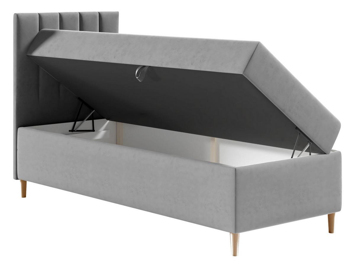 BOXBETT Maja Junior 1, Seite zum Öffnen des Bettkastens: Links - H3 - Türkis/Weiß, Holz (80/200cm) - MIRJAN24
