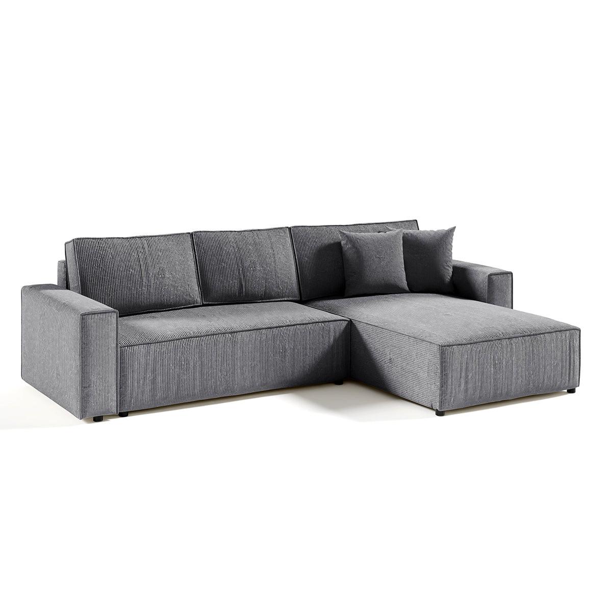 ECKSOFA Isaac 4 Sitzplätze Grau - Grau, Holzwerkstoff (294/185cm) - Petits-meubles