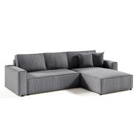 ECKSOFA Isaac 4 Sitzplätze Grau - Grau, Holzwerkstoff (294/185cm) - Petits-meubles