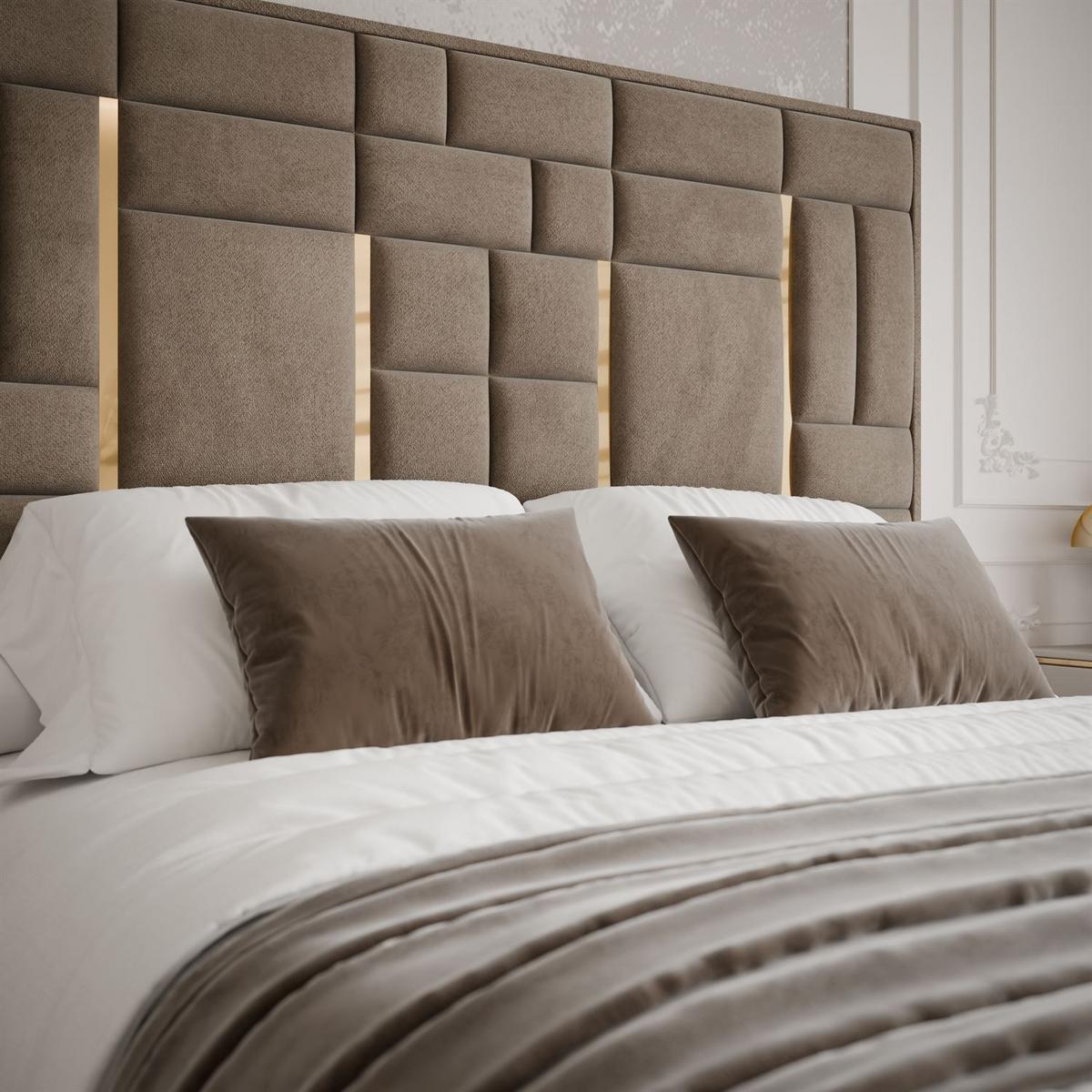 POLSTERBETT BRIGITTE GOLD mit Bettkasten 140x200 cm Element 06 - Beige, Textil (140/200cm) - Lookway
