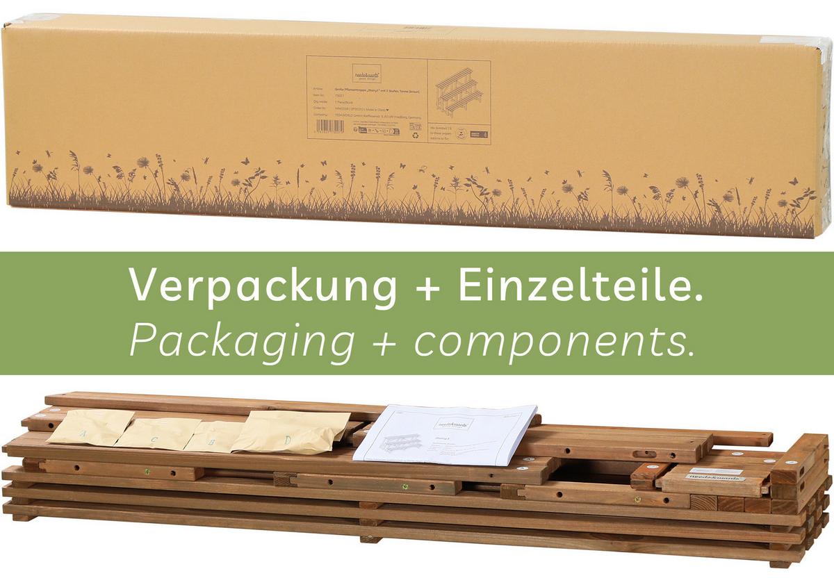PFLANZENTREPPE Stairy1 - Braun, Holz (110/75/61cm) - needs&wants