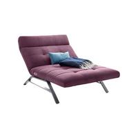 LIEGE MIT MOTORISCHER RELAXFUNKTION AMERIVA Violett Velvet Relaxfunktion - Violett/Silberfarben, Textil (120/110/158cm) - KAWOLA