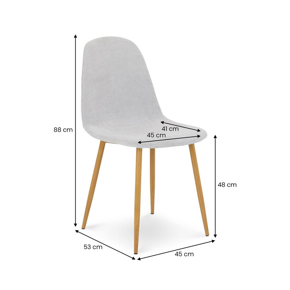 ESSZIMMERSTUHL PUNTA 4er-Set hellgrau - Hellgrau, Textil (45/86/53cm) - IDIMEX
