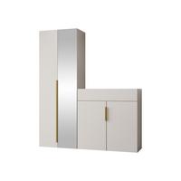 GARDEROBE-SET Kerkin II - Sandfarben/Goldfarben, Holzwerkstoff/Kunststoff (70/200/42cm) - MIRJAN24