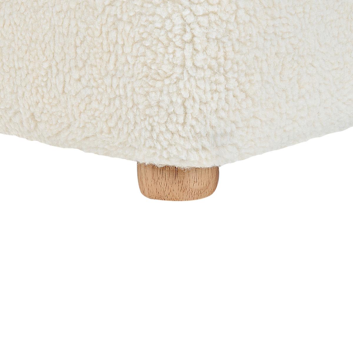 KINDERSESSEL Teddy-Optik cremeweiß Tierform Einhorn Lulea - Hellbraun/Weiß, Kunststoff/Textil (50/75/54cm) - Beliani