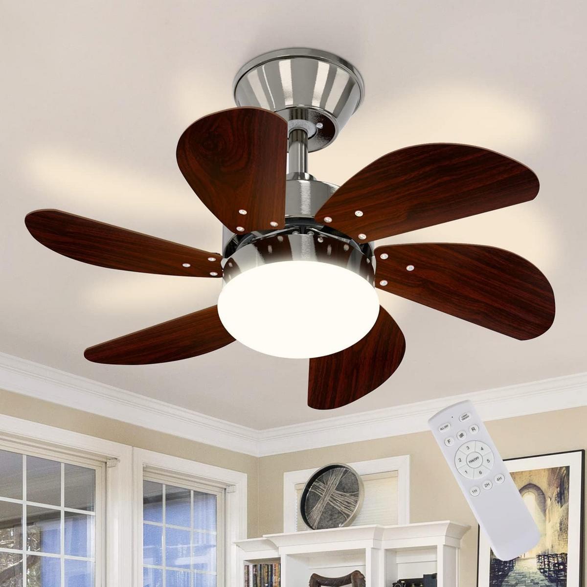 DECKENVENTILATOR Vespryn 75/75/42.5 cm - Chromfarben, Kunststoff/Metall (75/75/42.5cm) - ZMH