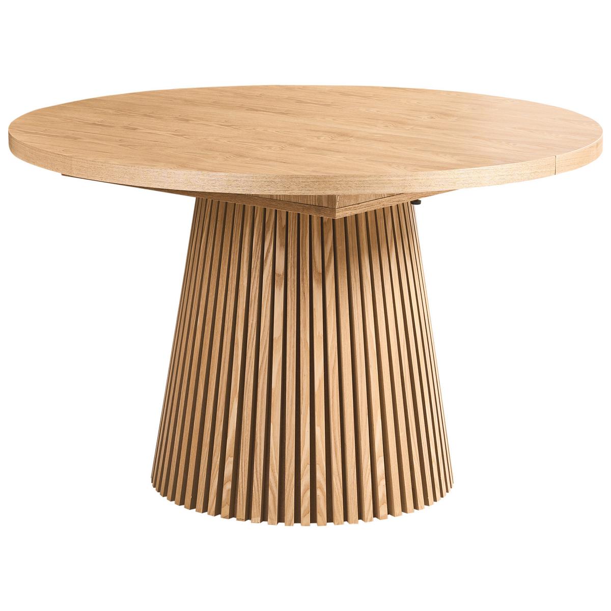 ESSTISCH ausziehbar Helle Esche 120-160/120 cm Moore - Braun, Holzwerkstoff (120/120/76cm) - Beliani