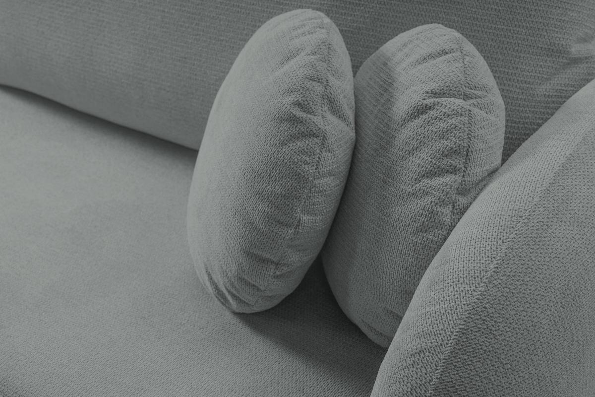 ECKSOFA AMICO L-S Grau Geflochtener Stoff mit Schlaffunktion - Grau, Holz (248/174cm) - MASSENO