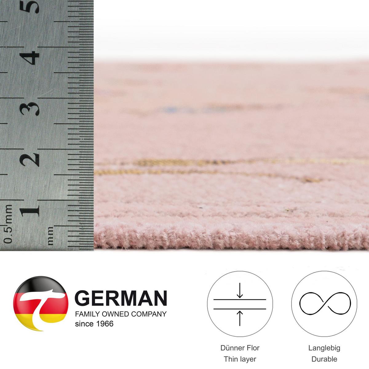 FLACHWEBTEPPICH Flomi Florence 80x150 cm - Rosa, Textil (80/150cm) - THEKO