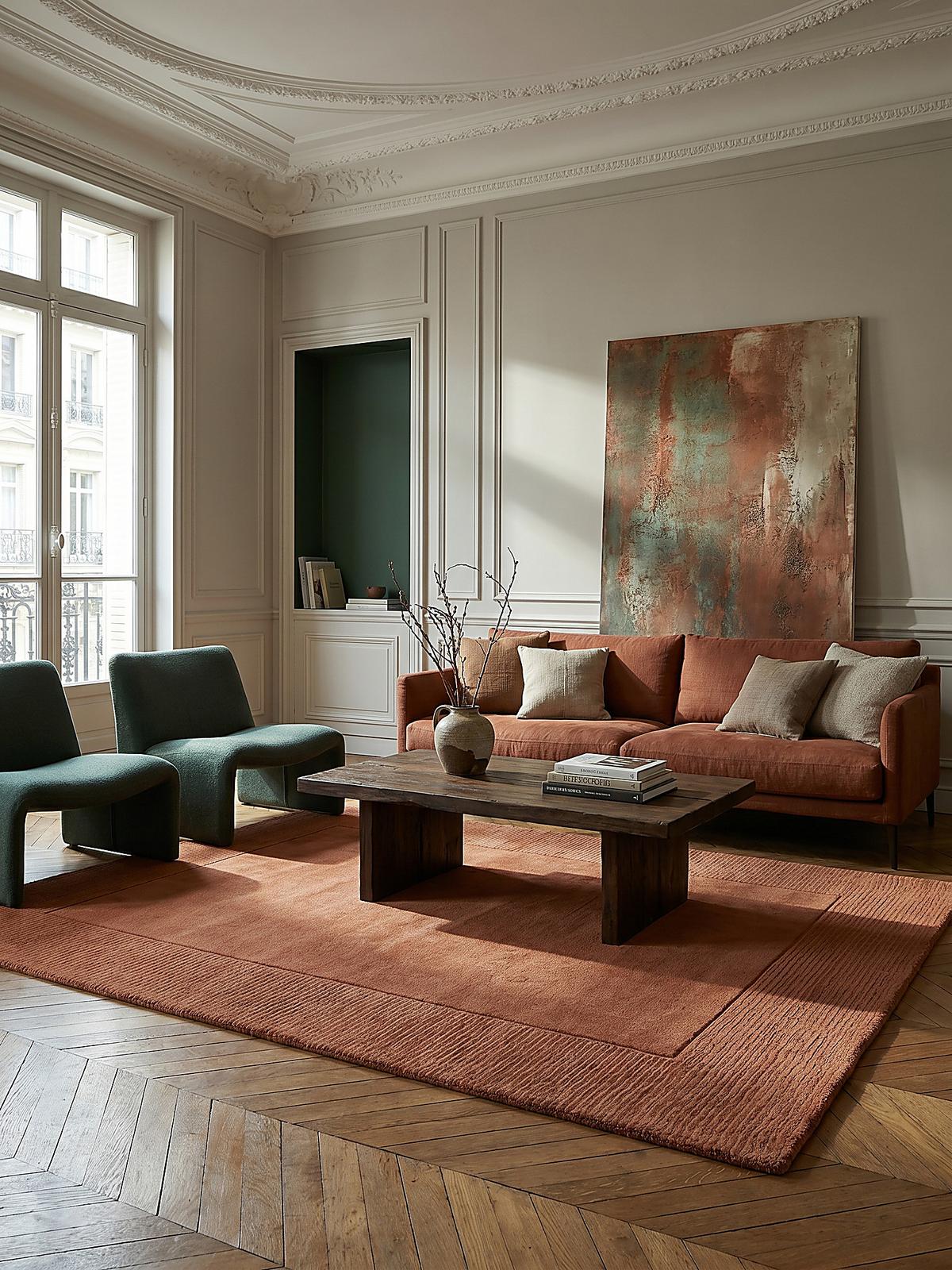 WOLLTEPPICH MOLE, einfarbig, Orange, 120 x 170 cm - Orange, Textil (170/120cm) - KADIMA DESIGN