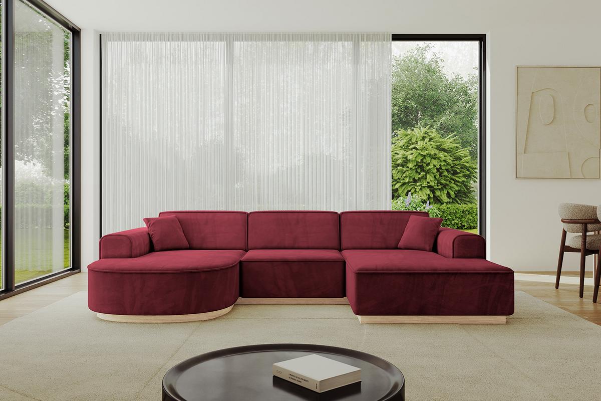 WOHNLANDSCHAFT ARRIO-U1 303x171x83 cm Bordeaux - Bordeaux, Holzwerkstoff/Textil (303/83/171cm) - ALTDECOR