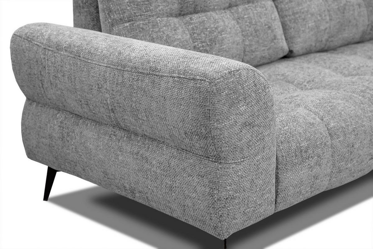 ECKSOFA SALVINI 5-Sitzer, grau - Schwarz/Grau, Holzwerkstoff/Textil (292/158cm) - Wozimo