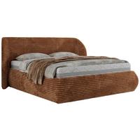 POLSTERBETT CAELA CLASSIC 180/200 - Orange Cord - Multipocket-Matratze - Orange, Textil (180/200cm) - MKS