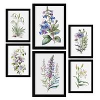 POSTER Set Mit 6 Lilien Vollfarbige Blumenmotiven A3 & A4 Rahmenlos - Klar, Papier (29/3cm) - Nacnic