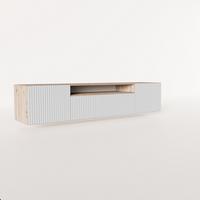 LOWBOARD VAREN 200/41/40 cm, Hängender TV-Schrank Eiche Artisan - Weiß/Eiche Artisan, Holzwerkstoff (200/41/40cm) - MASSENO