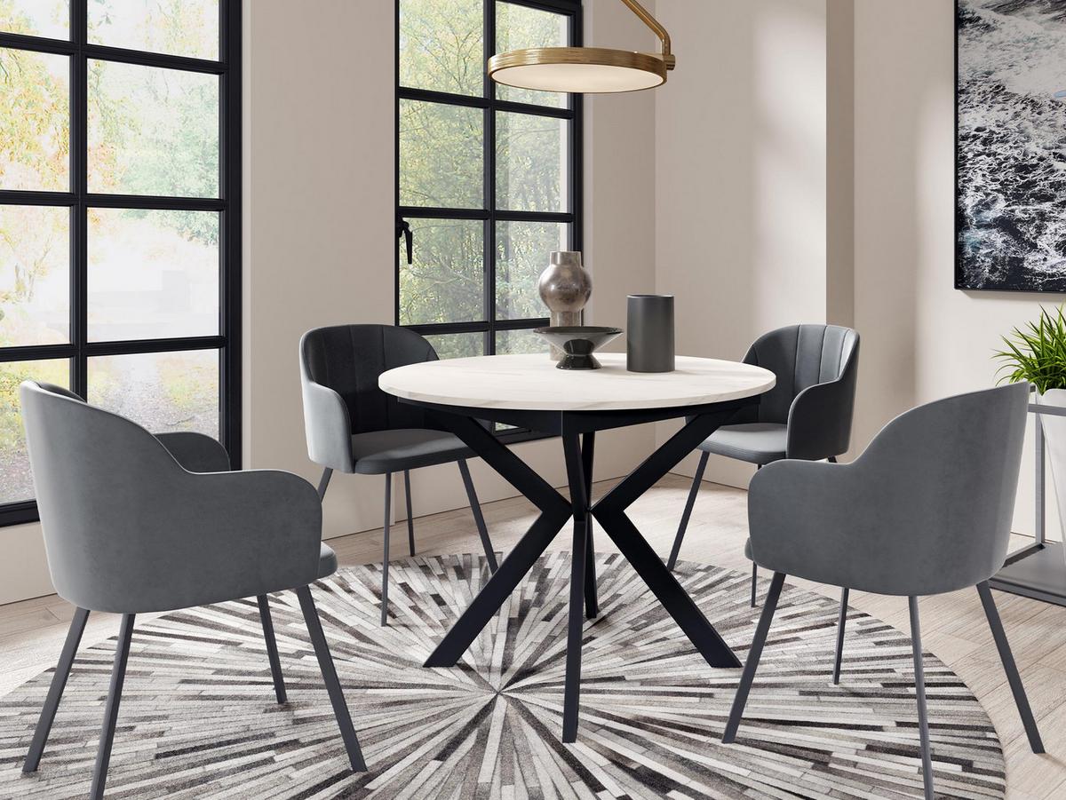 TISCH Leia 100 Ausziehbarer - Multicolor/Schwarz, Holzwerkstoff/Metall (100/100/76cm) - MIRJAN24